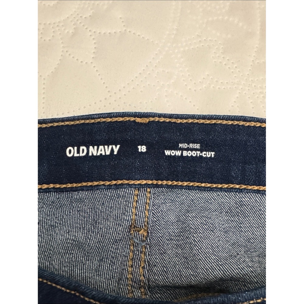 Old Navy Wow Boot-Cut Mid Rise Dark Wash Denim Jeans Size 18 - Picture 8 of 10